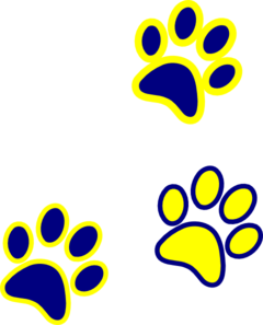 Yellow paw print clipart