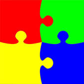 4 piece puzzle clipart