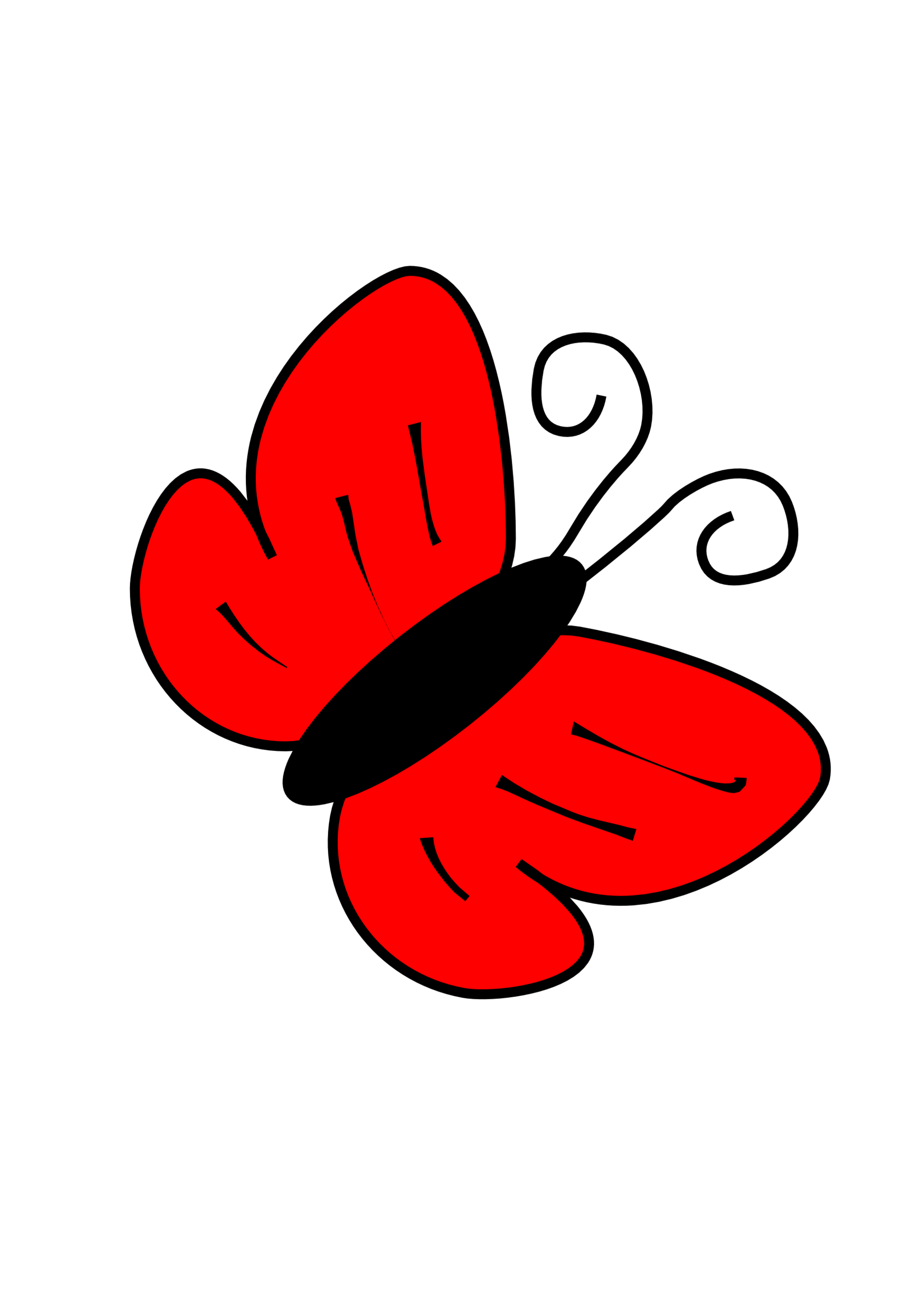 Red butterfly clipart