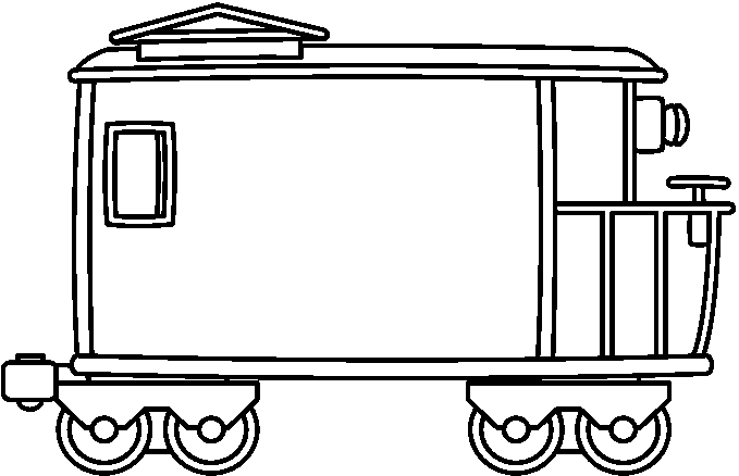 Train Engine Black And White Clipart