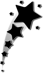 Black shooting star clipart