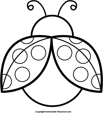Free black and white ladybug clipart