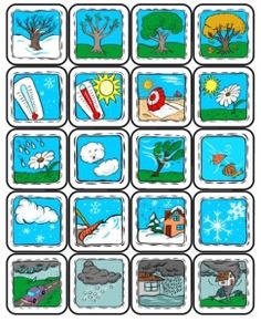 Free weather printables | Wetter /Jahreszeiten/Kalender ...