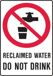 Warning signs for non-potable water schemes