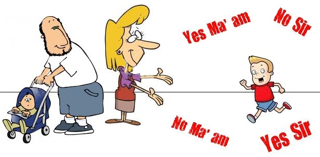 Kids showing respect clipart