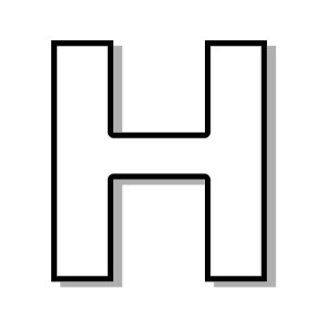 H clipart black and white - ClipartFox
