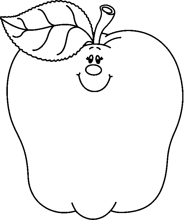 Apple Black And White Clipart