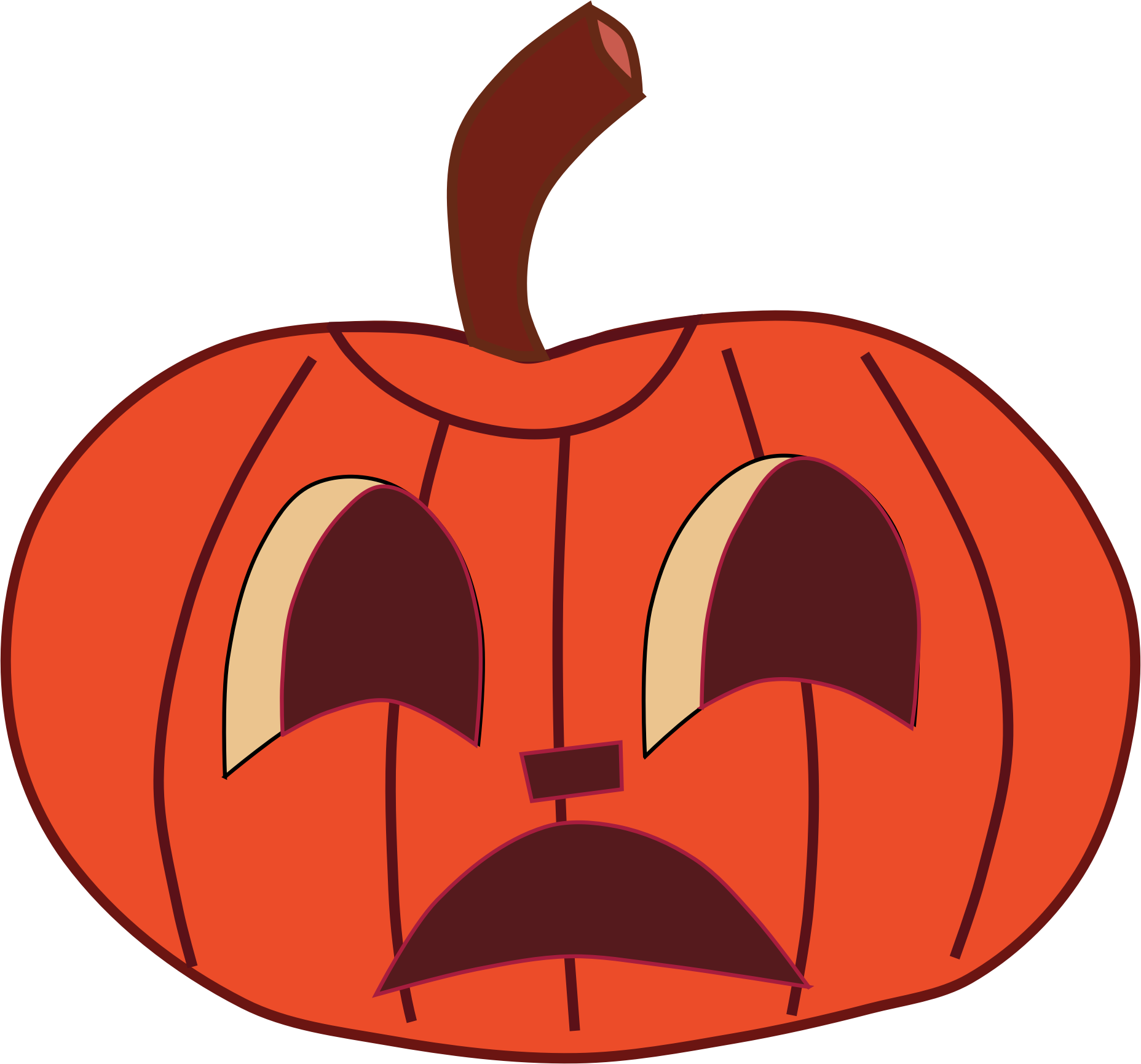 Clipart - Painted Halloween Pumpkin Faces