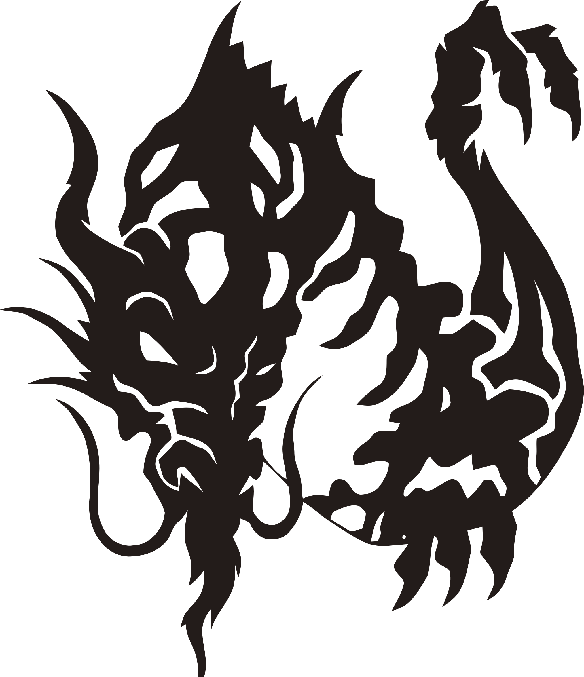 Clipart - Tribal Dragon 15