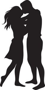People kissing clipart