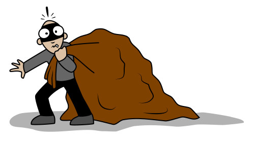 Drawing a cartoon robber