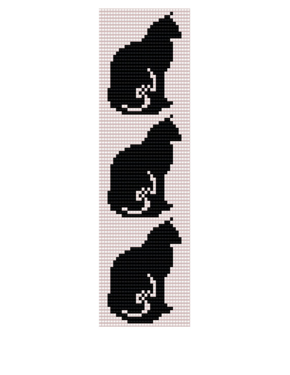 Loom Beading Pattern Cat In Silhouette Buy 2 by KFSDesigns