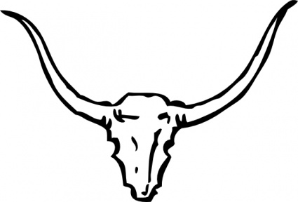 Bull Skull clip art vector, free vector graphics