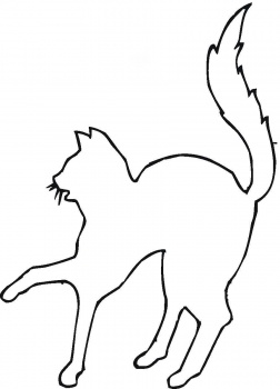 Scared Cat Outline coloring page | Super Coloring
