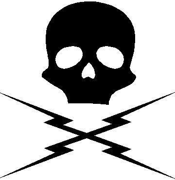 Skull Decals :: Death Proof Skull and Lightning Bolts Decal ...
