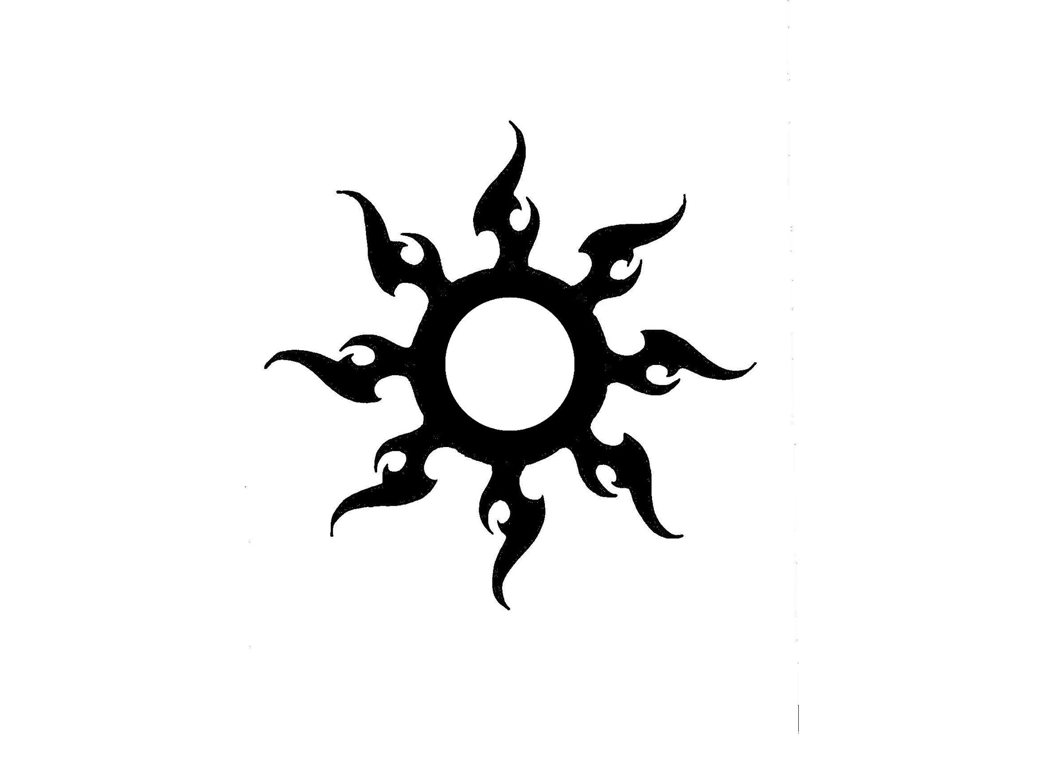 Free designs - Black and white tribal sun wallpaper