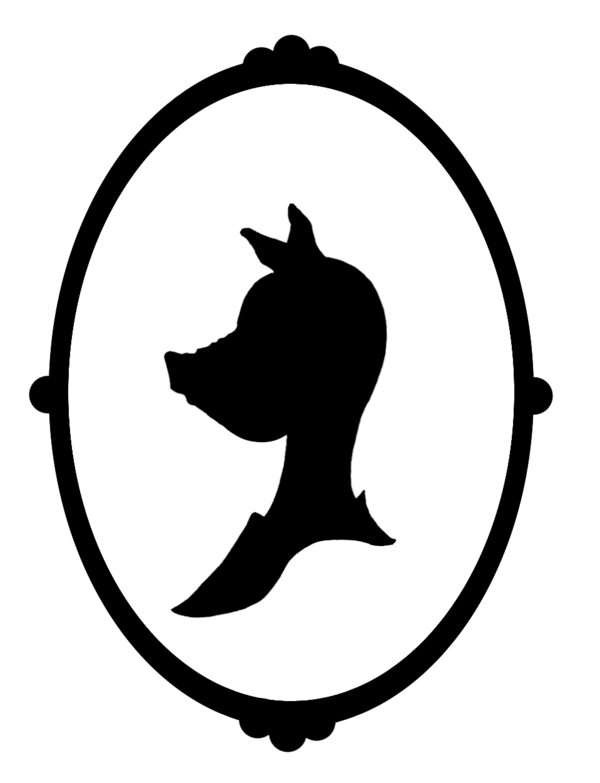Silhouette pig portrait