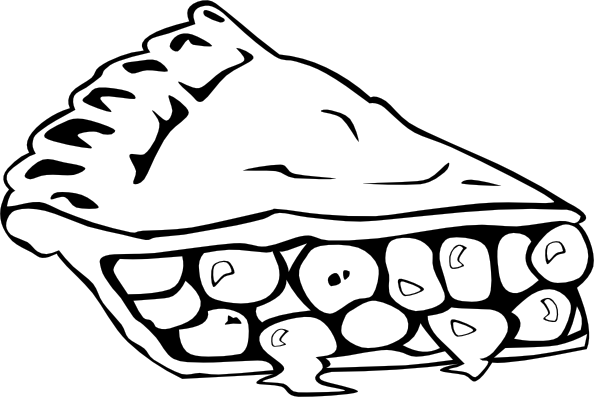 Cherry Pie (b And W) Clip Art - vector clip art ...