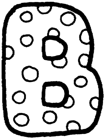 Letter B coloring page picture Super Coloring