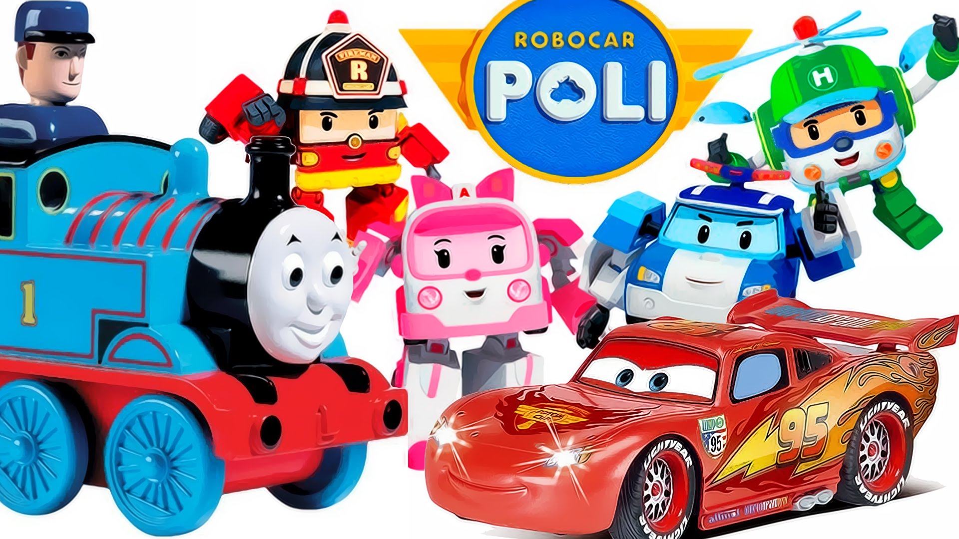 Robocar & Lightning McQueen from Cartoon Cars 2 & Robocar Poli ...