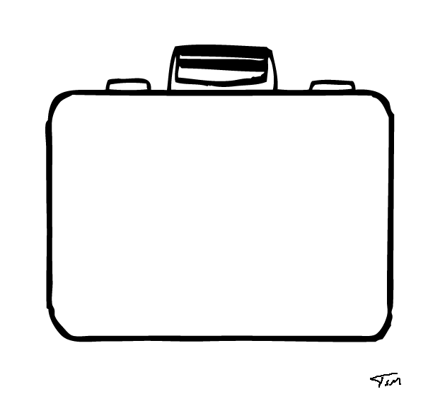 Clip Art Black And White Luggage Suitcaseart4search.com ...