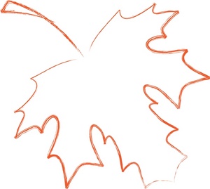 Fall Leaves Outline Clipart