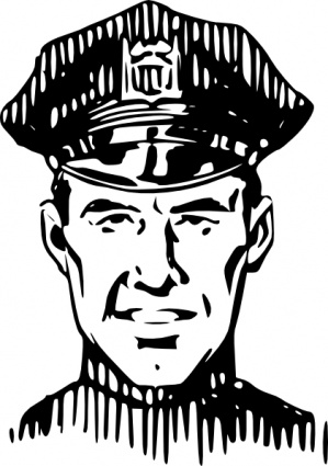 Head People Man Police Person Human Hat Cap Lineart Policeman clip ...