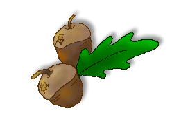 Acorns Clip Art - Free Acorns Clip Art - Acorns With Green Leaves