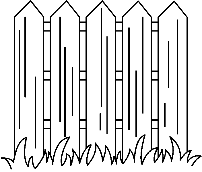 Black and white garden fence clipart