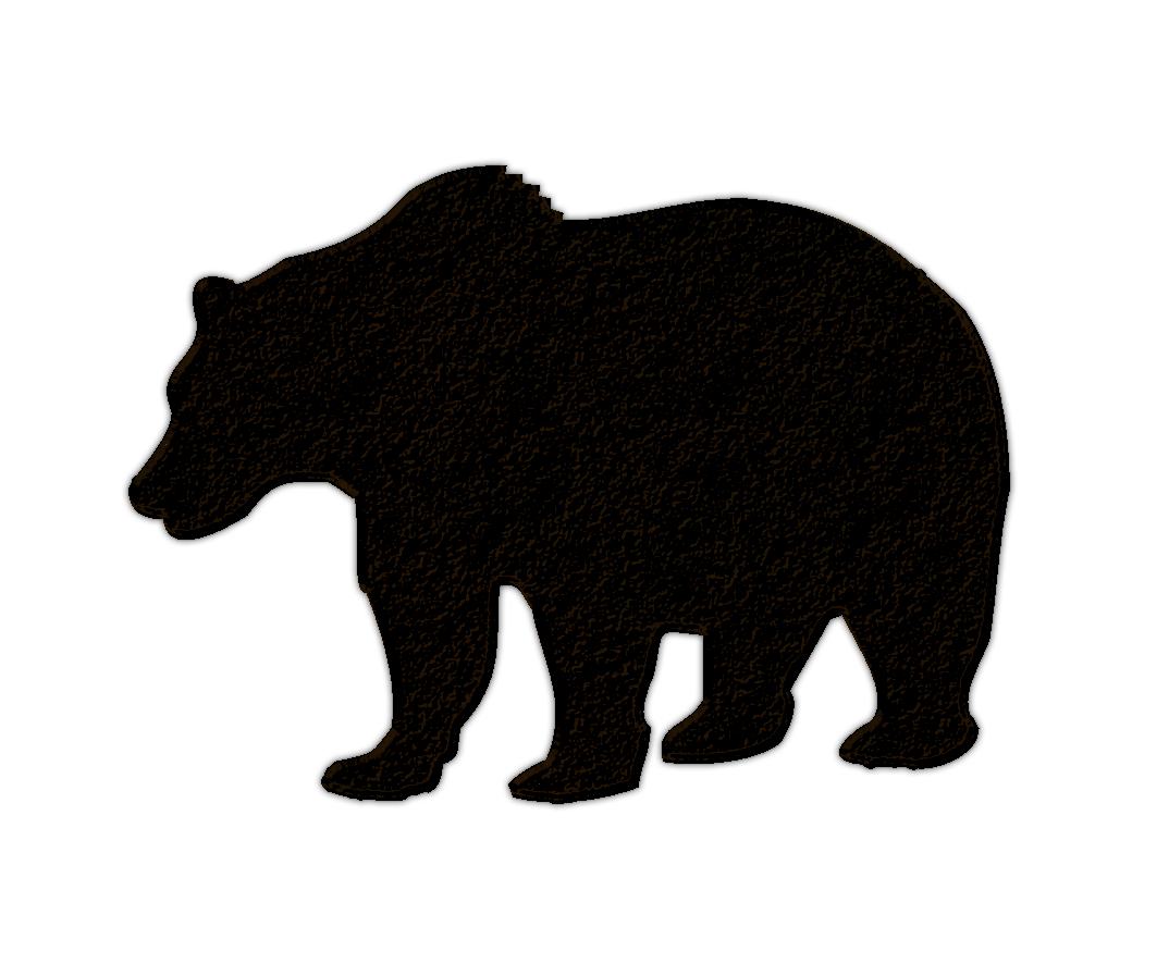 Free black bear and cub silhouette clipart free