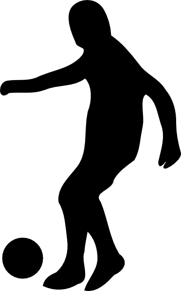 Soccer player silhouette clipart