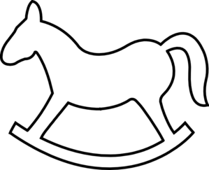 Blue horse outline clipart