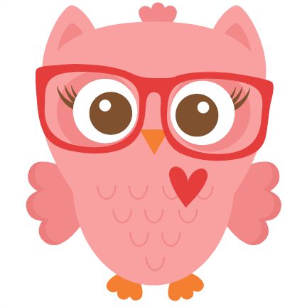 Owl with glasses clipart