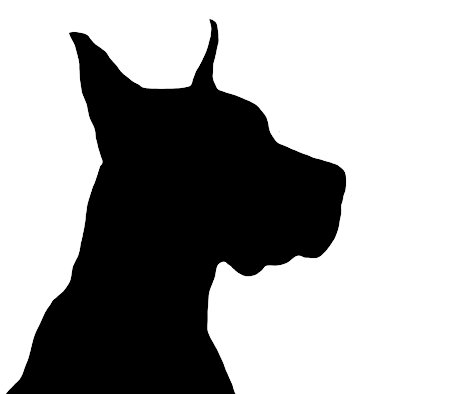 Dog head with bow clipart