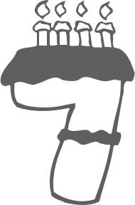 Number 7 clipart black and white