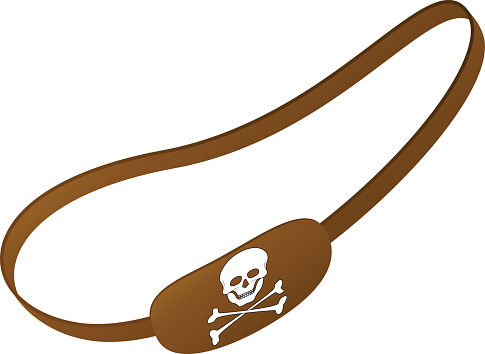 Skull With Eye Patch Clip Art, Vector Images & Illustrations