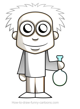 Scientist drawing (Sketching + vector)