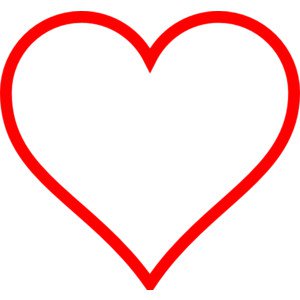 Red heart outline clipart