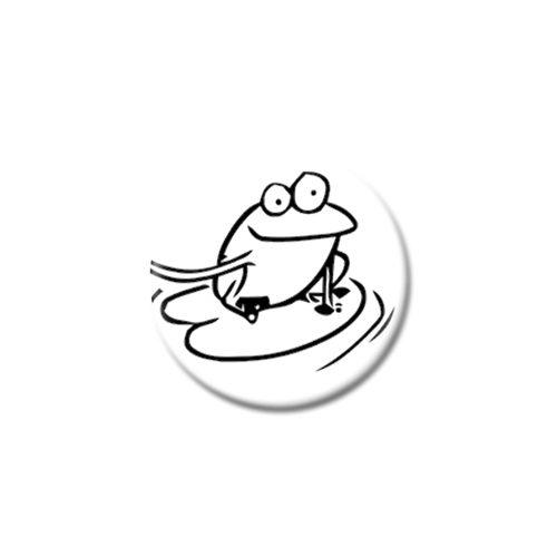 Cute Frog Button Badge - Cartoon animal toad froggy fun
