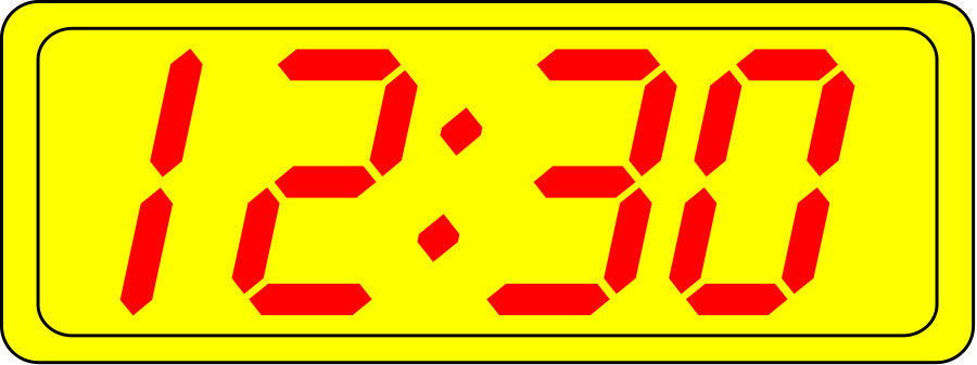 Digital clock face clip art