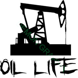 Oil Life pump jack vinyl decal/sticker oilfield rig hand/roughneck ...
