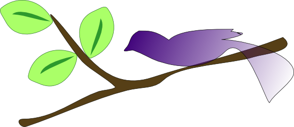 A Gradient Blue Bird On A Tree Branch clip art Free Vector