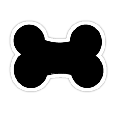 Little Dog Bone Die Cut in Black" Stickers by offleashart ...