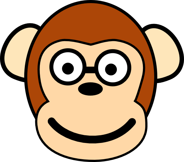 Monkey With Glasses clip art - vector clip art online, royalty ...