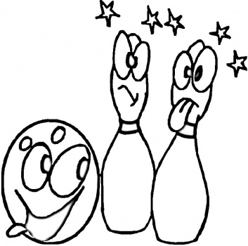 Bowling Bowl and Pins coloring page | Super Coloring