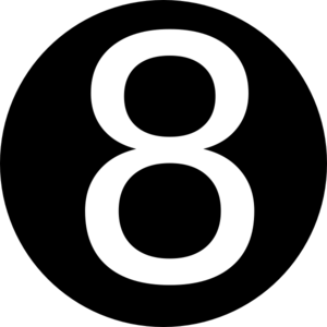 Black, Rounded,with Number 8 clip art - vector clip art online ...