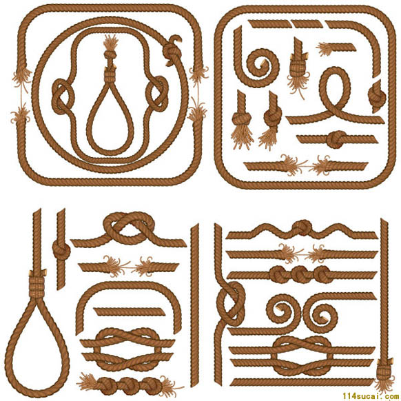 String, rope buckle, hemp chou vector--Tidal current design vector ...