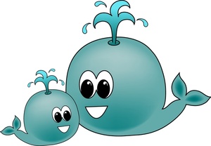 Mother whale and baby whale clip art