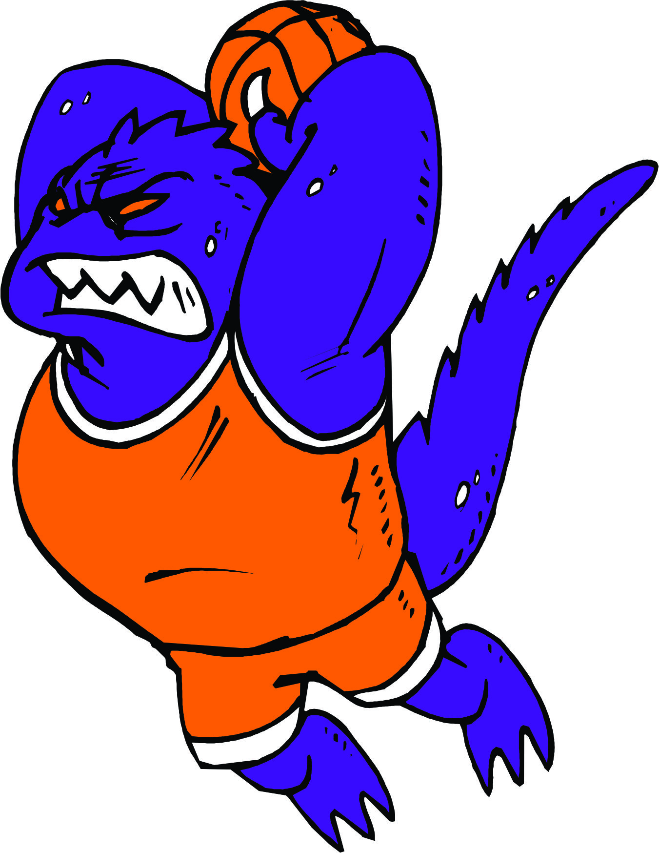 Cartoon monster with red tongue