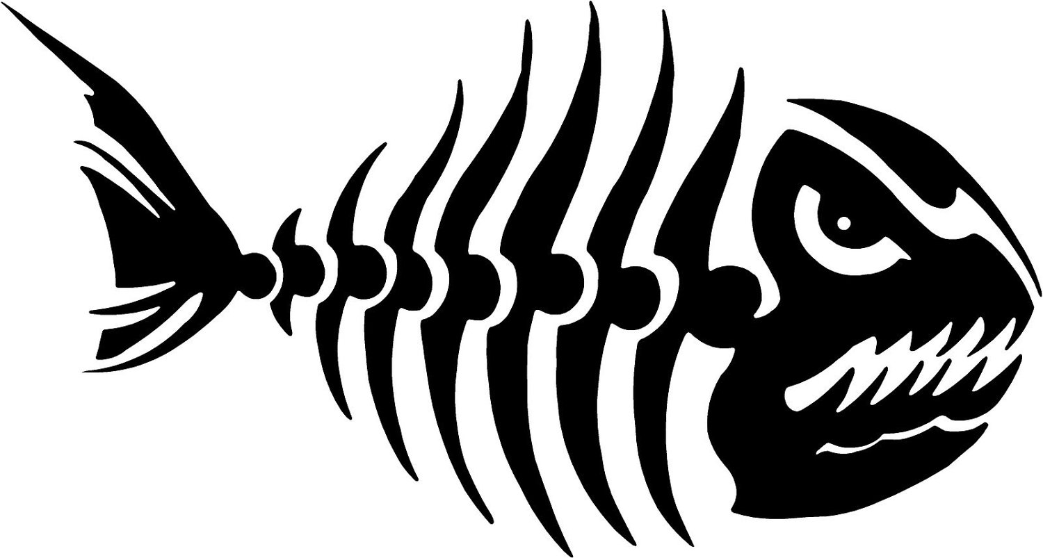 fish decals | Fish Bones Decal 3.75"x7" vinyl sticker decal ...